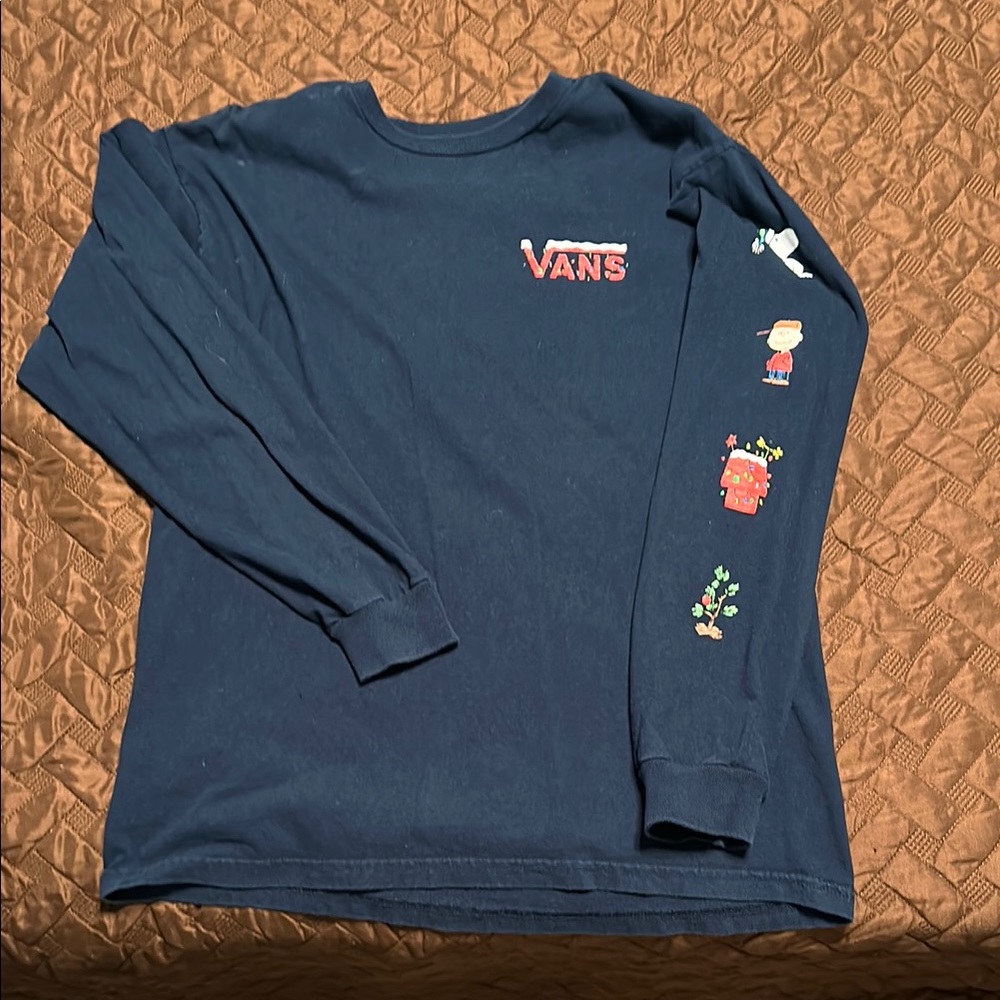 Vans Peanuts Christmas Long Sleeve Tee with Graphic Sleeve